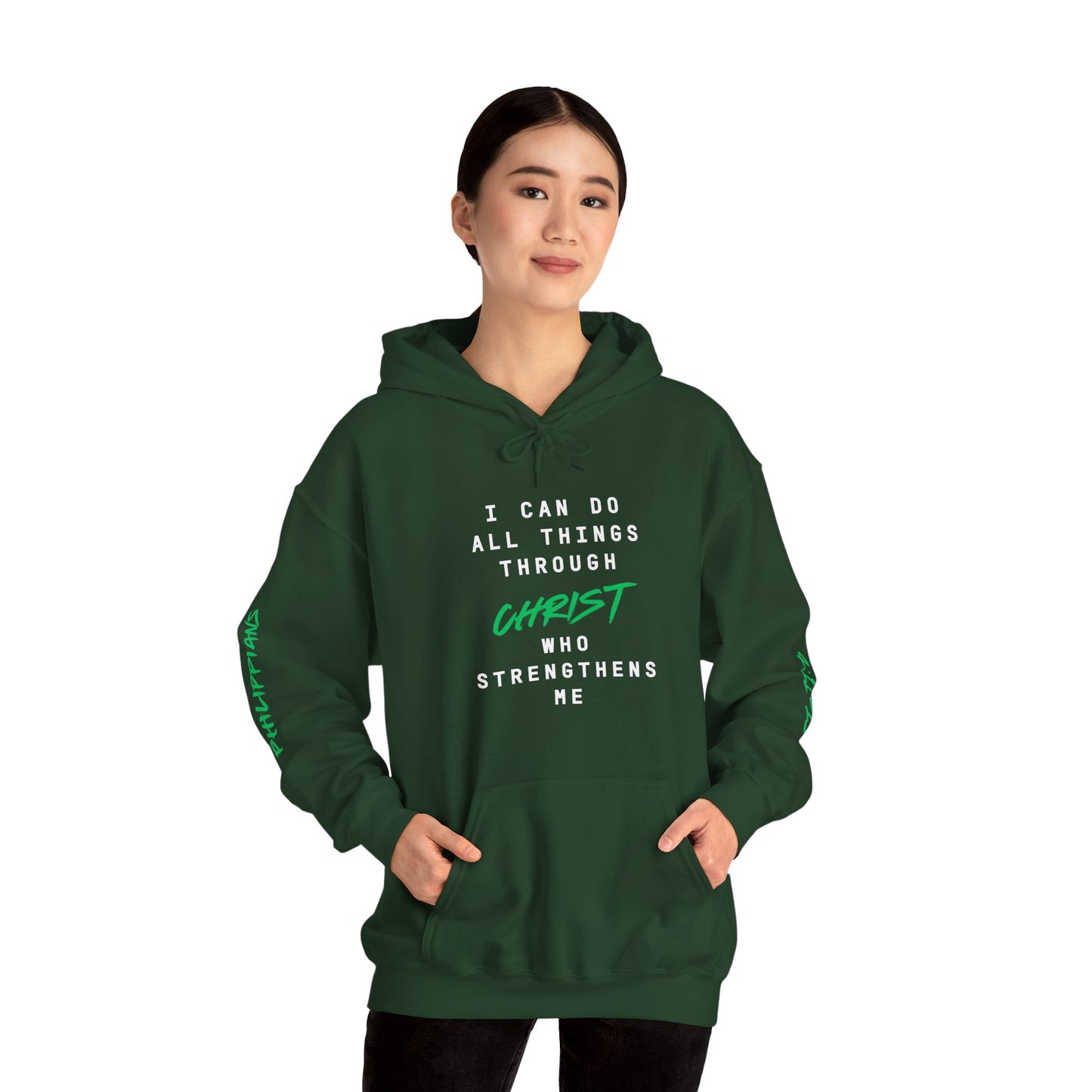 Strength in Christ Philippians Hoodie